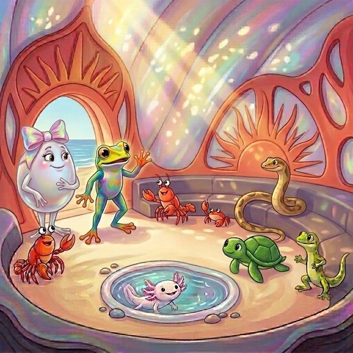 A scene from Tai the Tie-Dye Frog